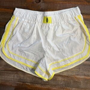 Free People Athletic Shorts in White and Yellow